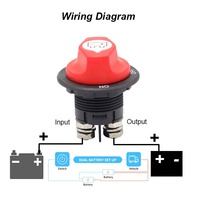 Interrupteur d'isolement principal étanche 100A pour double batterie, coupe-circuit pour camions industriels/camping-cars 32V CC, construction en cuivre