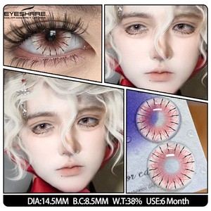 Lentilles de contact Eyeshare Cosplay Blood Vein Grey 14,5 mm, lentilles de couleur rouge sanglant pour <span class=keywords><strong>yeux</strong></span> de zombie, 2 pièces, pour Halloween - Product Image 4