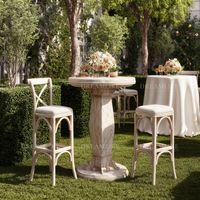 Table de cocktail d'extérieur robuste en bois d'acacia massif pour événements, mariages, banquets, hôtels, bars, location et commandes en gros