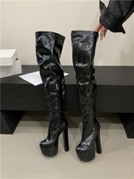 Plate-forme à talons hauts femmes chaussures marque concepteur hiver mode Sexy élégant marche confortable sur le genou bottes hautes