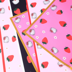 2025 ultima fragola KT gatto floreale carta da imballaggio impermeabile coreano comprato carta da regalo di lusso fiorista materiali da imballaggio - Product Image 1