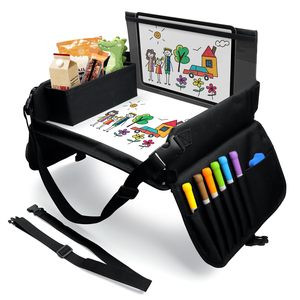 Plateau de voyage pour enfants avec tableau effaçable à sec, plateau de siège auto pour manger et jouer, plateaux de table pour siège auto pour tout-petits - Product Image 1