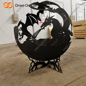 Corten Steel Outdoor <b>Fire</b> <b>Pit</b> Weather-Resistant Sphere for Garden Decoration Freestanding <b>Iron</b> Structure for Patio Use Firewood - Product Image 1