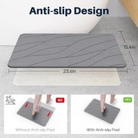 Tapis de bain en terre de diatomée ultra absorbant FIGOO - Séchage rapide, facile à nettoyer, idéal pour la douche, la baignoire et la zone de l'évier