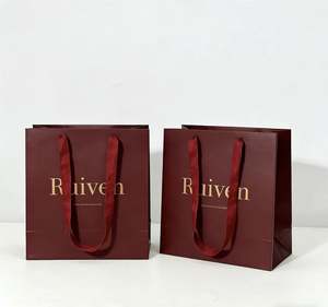 Bolsas de Papel Borgoña de Lujo de Alta Calidad para Perfumes, Relojes, Zapatos, Joyería, Cosméticos, Elegantes Envases de Papel para Compras - Product Image 4