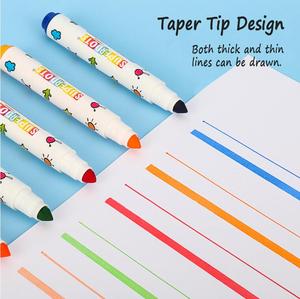 Suministros escolares de punta fina, rotuladores de dibujo lavables de borrado en seco seguro, juegos de papelería para colorear para niños, 12/24/36 colores - Product Image 3