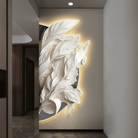 Vente directe d'usine, peinture en porcelaine à cristaux LED lumineux de grande taille, art mural pour couloir, décoration intérieure, tableaux
