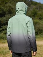 Veste imperméable de haute qualité à dégradé de couleurs, veste coupe-vent d'extérieur, veste coupe-vent à fermeture éclair avec capuche amovible, veste de pluie pour homme