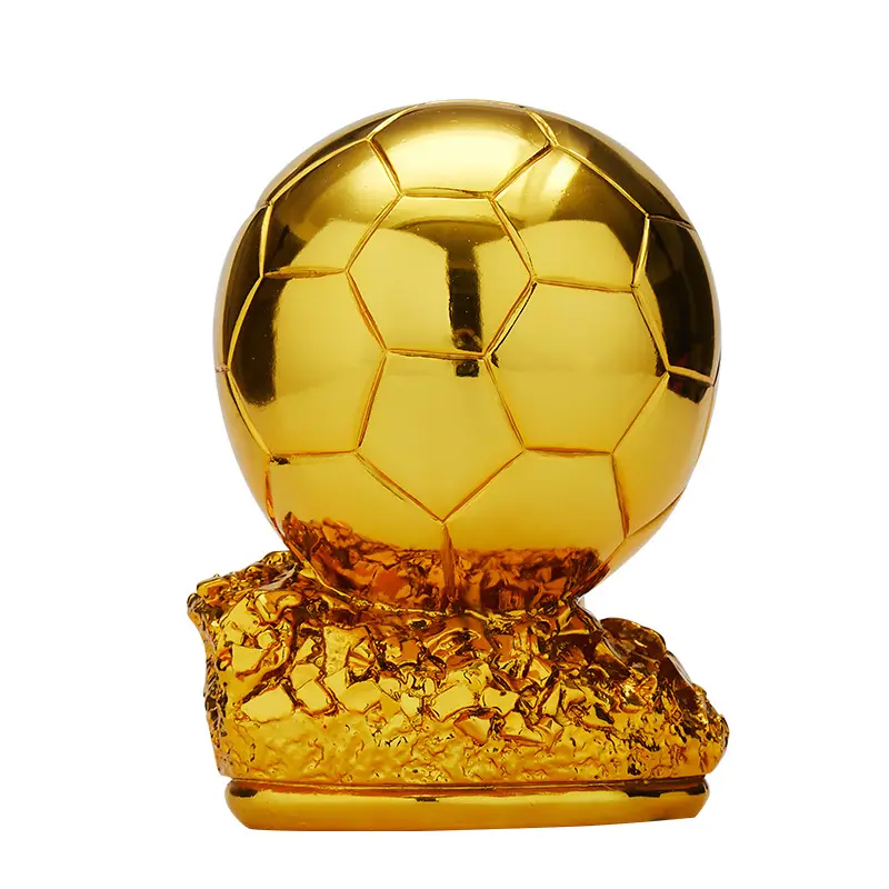 Bardak üreticileri özelleştirilmiş nokta toptan altın reçine galvanik bardak, futbol kupası