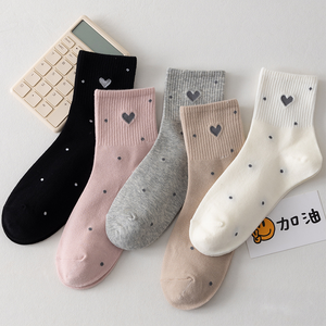 Hot Sale Custom Embroidered Women Crew Cotton Autumn Winter Fashion Ins Style Casual <strong>Socks</strong> for Daily Wear - Product Image 1