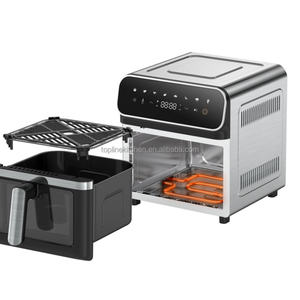 Gran Airfryers 8L 10L Cesta doble con dos elementos de calefacción Hot Deep <span class=keywords><strong>Rapid</strong></span> <span class=keywords><strong>Air</strong></span> Flyer Freidoras de aire cuadradas de acero inoxidable completo - Product Image 5