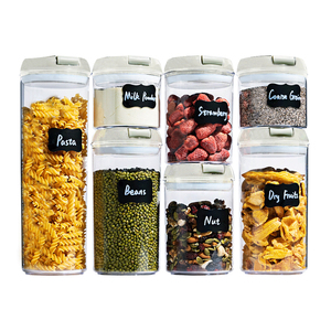 Merryart Wholesale Kitchen plastic Lid Storage plastic Food Jars Transparent Stackable PET air tight food storage containers