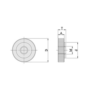 Stainless Steel Hand Tightening Knob Cap P-1012S Solid Knurled Through Hole Industrial Handle - Product Image 1