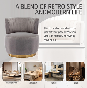 Fauteuils d'appoint pivotants à 360 degrés, fauteuils ronds avec rembourrage large - Product Image 5