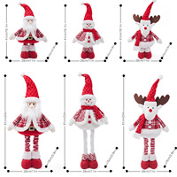 Adorable debout jambes extensibles jouets en peluche noël père noël bonhomme de neige poupée Rudolph avec écharpe rouge pour la décoration de vacances