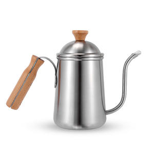 Cafetière portable en acier inoxydable de 2 L avec poignée en bois pour le camping en plein air, les pique-niques et la préparation du thé - Product Image 5