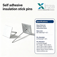 Fabricant chinois de piques d'isolation auto-adhésives en métal 50*50 mm pour fixation thermique