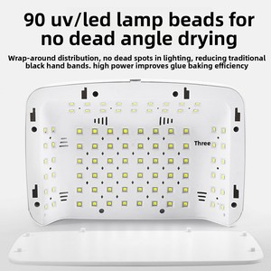 Lampe à ongles UV LED sans fil haute puissance avec strass scintillants en forme de cœur pour le séchage du gel d'extension, de la colle colorée et de l'adhésif pour strass - Product Image 3