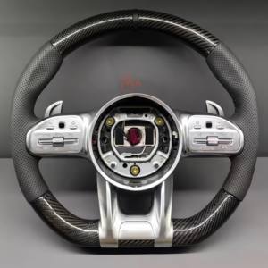 Volant en cuir perforé noir pour Mercedes Benz W213 C238 W463 W464 W222 C217 <span class=keywords><strong>CLS</strong></span> C257 W205 C63 <span class=keywords><strong>AMG</strong></span> - Product Image 4