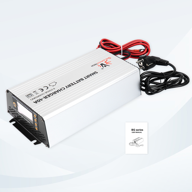 High Efficiency 12V 24V Smart Battery Charger for Lead-Acid & Lithium Batteries Automotive & Solar Energy Use