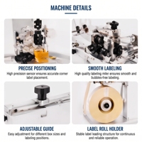 Machine d'étiquetage d'angle semi-automatique électrique haute performance, étiqueteuse de boîtes de positionnement, scellage personnalisable pour boîtes cosmétiques