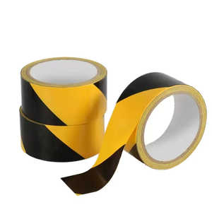 Cinta Adhesiva de Seguridad para Cruce Peatonal, Color Amarillo, Negro y Rojo, con Diseño de Cebra, de PVC, para Marcado de Piso, Aislamiento de Alarmas de Incendio - Product Image 4