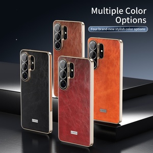 เคสโทรศัพท์มือถือหนัง PU ชุบเคลือบแบบธุรกิจ สำหรับ Samsung S26 S24 S25 Ultra พร้อมฟิล์มเลนส์ HD ป้องกันแรงกระแทก - Product Image 2