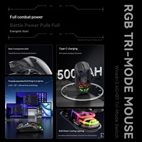 Souris de jeu ergonomique légère M7 à 6 boutons, transfrontalière, tri-mode, avec recharge sans fil, éclairage RGB et design transparent