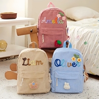 Sac à dos personnalisé pour filles/garçons, sac à dos en velours côtelé personnalisé, sac à dos en coton tressé avec nom, cadeau d'anniversaire