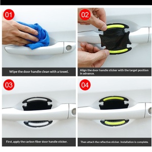Pelindung Gagang Pintu Mobil Stiker Reflektif Perekat Epoksi Noctilucent Dekorasi Anti Gores Anti Benturan - Product Image 4