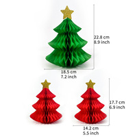 3-teiliges Weihnachts-Wabenball-Girlanden-Set aus China, Weihnachtsparty-Dekorationszubehör, Weihnachtsbaum-Papierwaben-Hängeornamente