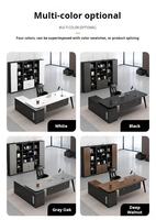 Bureau de direction minimaliste moderne en forme de L Nouveau design exclusif en panneau de bois brun noir Espace de travail