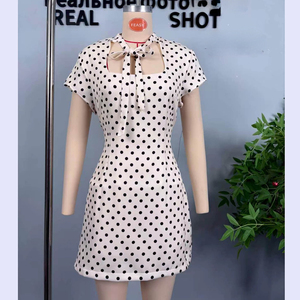 <span class=keywords><strong>Vestido</strong></span> Mini Vintage con Estampado <span class=keywords><strong>de</strong></span> Puntos <span class=keywords><strong>para</strong></span> Mujer, Cuello Cuadrado, Manga Corta, Corte en A, <span class=keywords><strong>para</strong></span> Bodas, Fiestas, Verano 2026 - Product Image 5