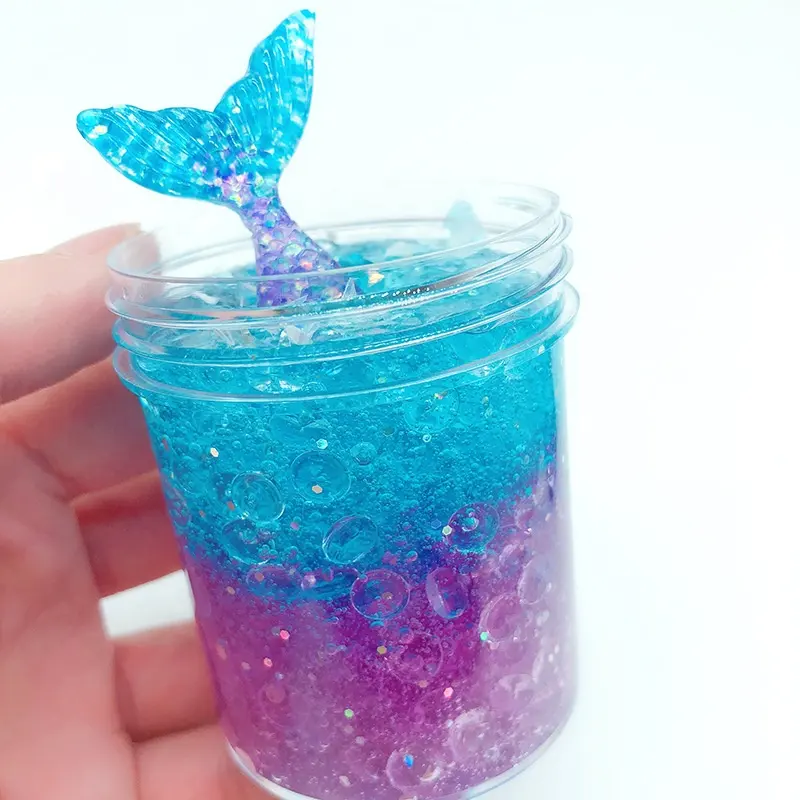Coda di sirena colorata Fishbowl perline accessori Glitter paillettes Crystal Mud Putty Slime