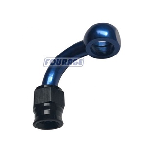 <span class=keywords><strong>Raccord</strong></span> banjo en aluminium Fourage à 90 degrés AN3 vers 3/8\" UNEF, trou banjo <span class=keywords><strong>de</strong></span> 10,2 mm pour <span class=keywords><strong>tuyau</strong></span> <span class=keywords><strong>de</strong></span> <span class=keywords><strong>frein</strong></span> à sertir - Product Image 1