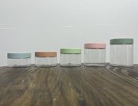 Pot en plastique PET de qualité alimentaire 50 ml 100 ml, conteneur cosmétique vide transparent avec couvercle mat coloré pour gommage corporel, masque facial, crème