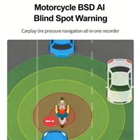 Navegador para Motocicleta con Pantalla de 7' Resistente al Agua IP67, con CarPlay Inalámbrico, Android Auto, TPMS, BSD y Cámara para Tablero, Compatible con Todas las Motocicletas