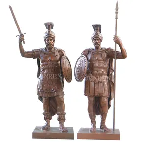 Statua di guerriero greco e romano in bronzo statua di soldato in bronzo