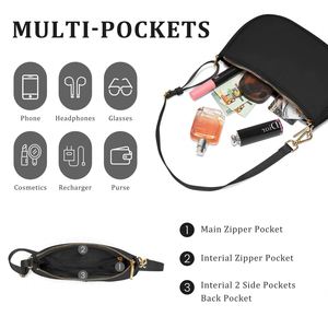 Sac sous le bras tendance en forme de croissant - Mini pochette à bandoulière réglable - Product Image 4