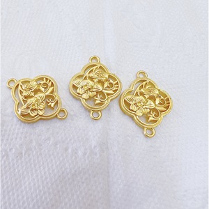 Componentes de Joyería Estilo Chino, Loto Dorado Mate, Aleación Plateada para Fabricación de Pulseras, Accesorios DIY, Primavera 2024 - Product Image 3