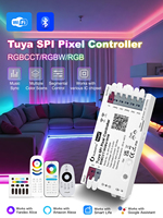 Contrôleur LED Pixel SPI WiFi Tuya Gledopto GL-SPI-206W 2026 DC5-24V 15A 2CH Numérique RGB RGBCCT pour Bande Lumineuse Adressable et Variateur de Luminosité