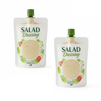 Pochettes à bec verseur personnalisées de 120 ml, 150 ml, 250 ml, 300 ml pour sauces alimentaires (ketchup, mayonnaise, beurre de cacahuète)
