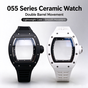 Reloj de pulsera de alta gama 2026 con movimiento mecánico de esqueleto de cerámica en blanco y negro, resistente a arañazos y robusto, con cierre plegable - Product Image 1