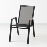 Chaise simple moderne en tube d'acier léger KD pour extérieur, portable pour jardin, imperméable et durable