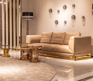 Ensemble de canapés en tissu MR Italian Modern Smile avec base en métal Light Luxury High-End Villa Large Flat Living Room Sofa Furniture - Product Image 1