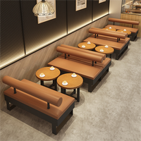 Mobilier de café de luxe léger, ensembles de restaurant, banquettes de café, table et chaise en cuir pour restauration rapide