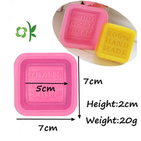 Moules à savon DIY OKSILICONE, forme carrée 3D, personnalisables, antiadhésifs, outils de pâtisserie en silicone, sac OPP ou personnalisé, 20g/pièce, 7*7cm
