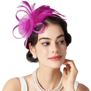 قبعات فاتن للنساء شاي من Kentucky Derby للزفاف بنسيج شبكي من الزهور - Product Image 3