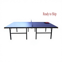 Table de ping-pong pliable d'intérieur en MDF, taille standard, portable avec roulettes pour entraînement à domicile – Vente en gros usine