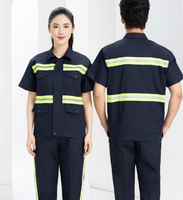 Chemise de travail unisexe à manches courtes, style classique, personnalisable, en polyester respirant, haute visibilité, uniforme de garde